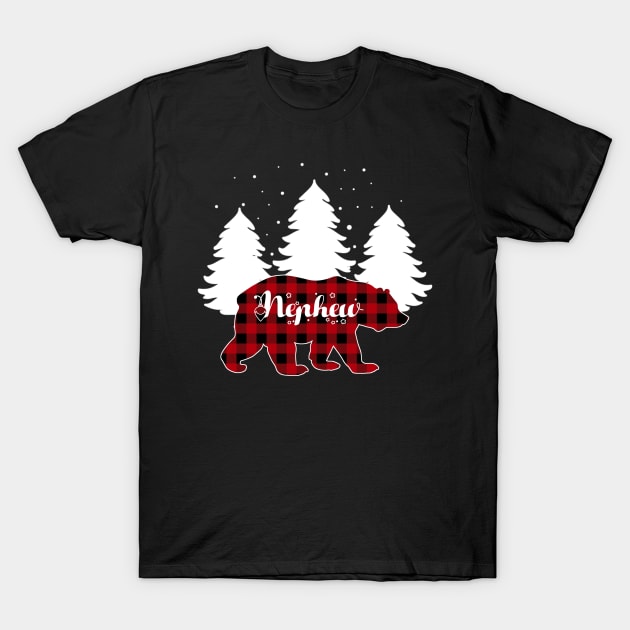 Buffalo Red Plaid Nephew Bear Matching Family Christmas T-Shirt by Kagina